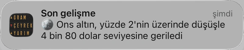 Tabla bildirimi: Son gelişme, ons altın 4 bin 80 dolara geriledi